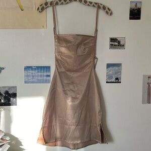 Elegant Tan Slip Dress